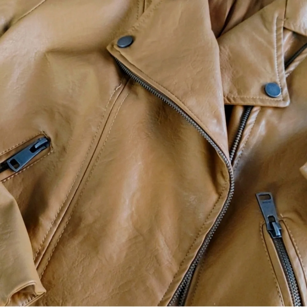 Elodie Camel Leather Jacket - Picture 5 of 8